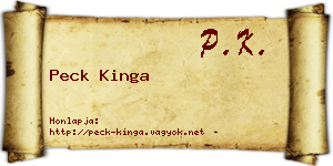 Peck Kinga névjegykártya